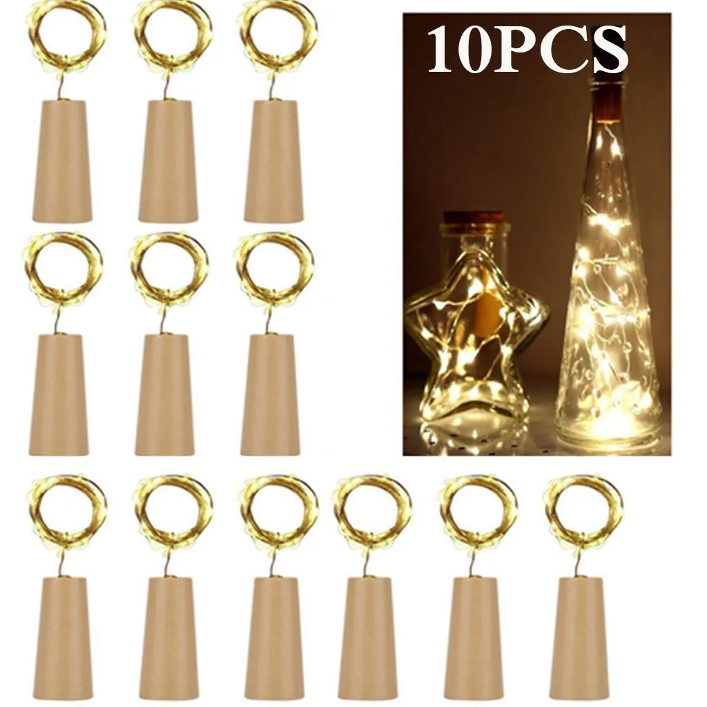 10Pcs Cork Shaped LED Night Light Star Light Wine Bottle Lamp for Christmas Gift Party Decor