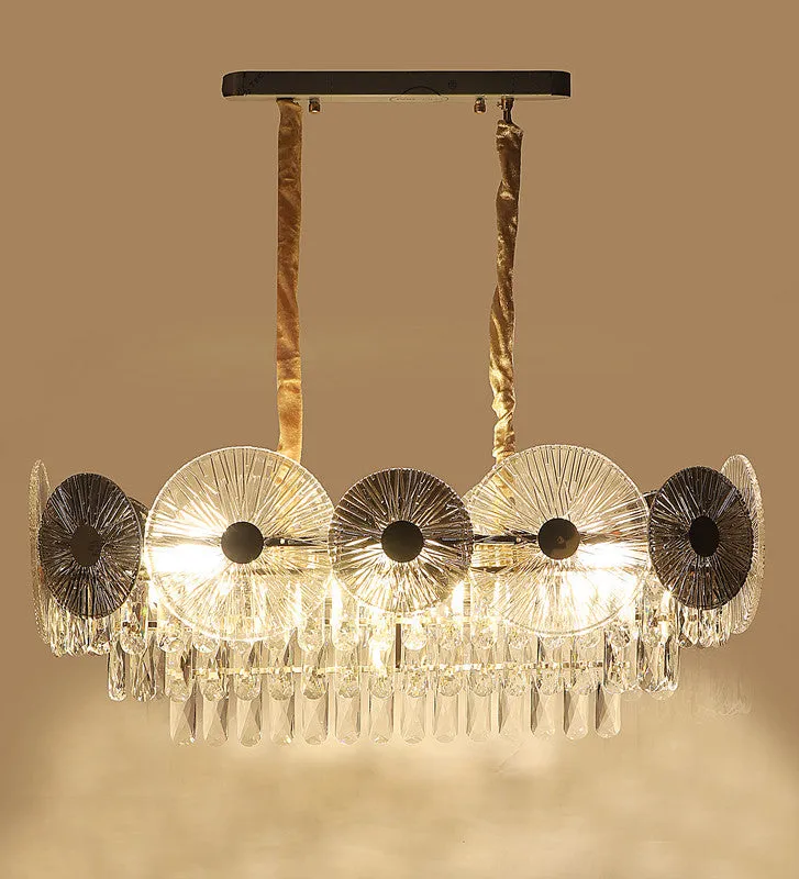 218D-800X300Mm Eliante Gold Crystal Chandeliers  - Without Bulb Cw   Ww   Nw