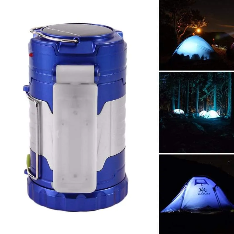 3-Mode Solar Rechargeable LED Lantern/Flashlight with USB Power Bank