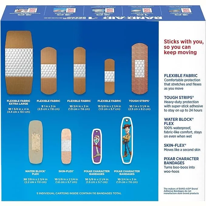 Band-Aid Adhesive Bandage Family Variety Pack in Assorted Sizes - 110Ct