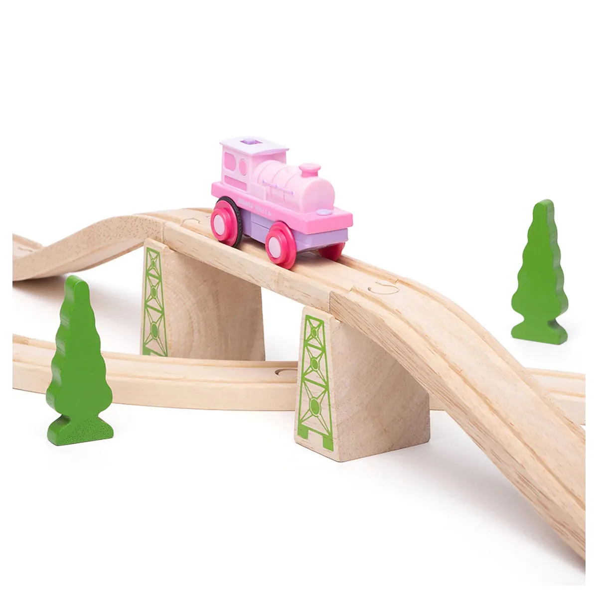 Bigjigs Rail Powerful Pink Loco Battery Operated Engine