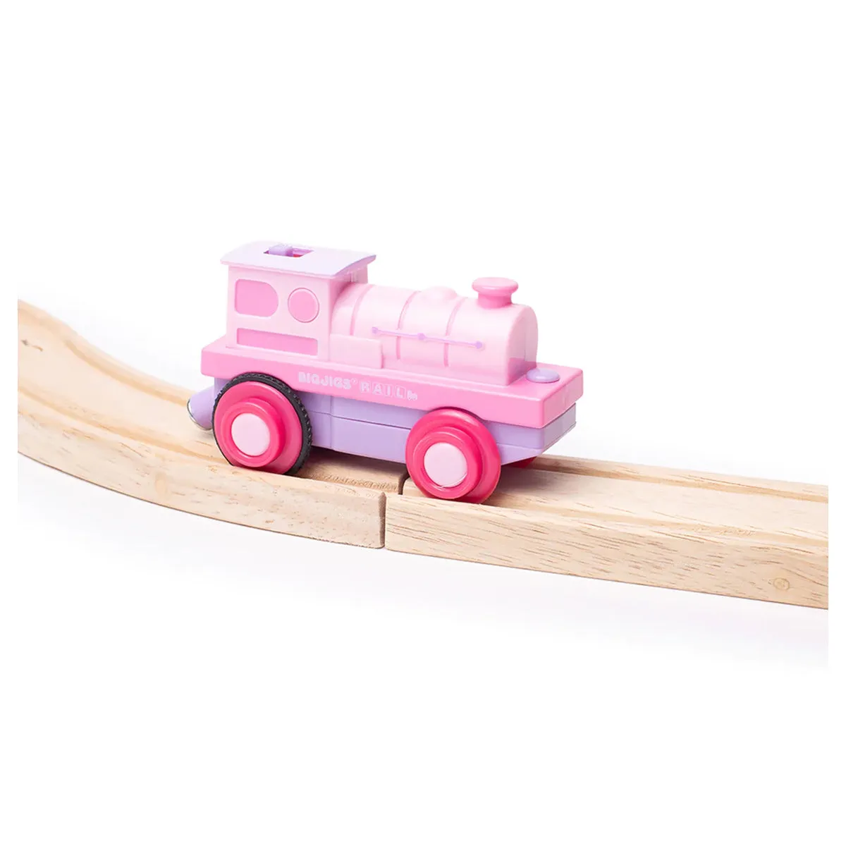 Bigjigs Rail Powerful Pink Loco Battery Operated Engine