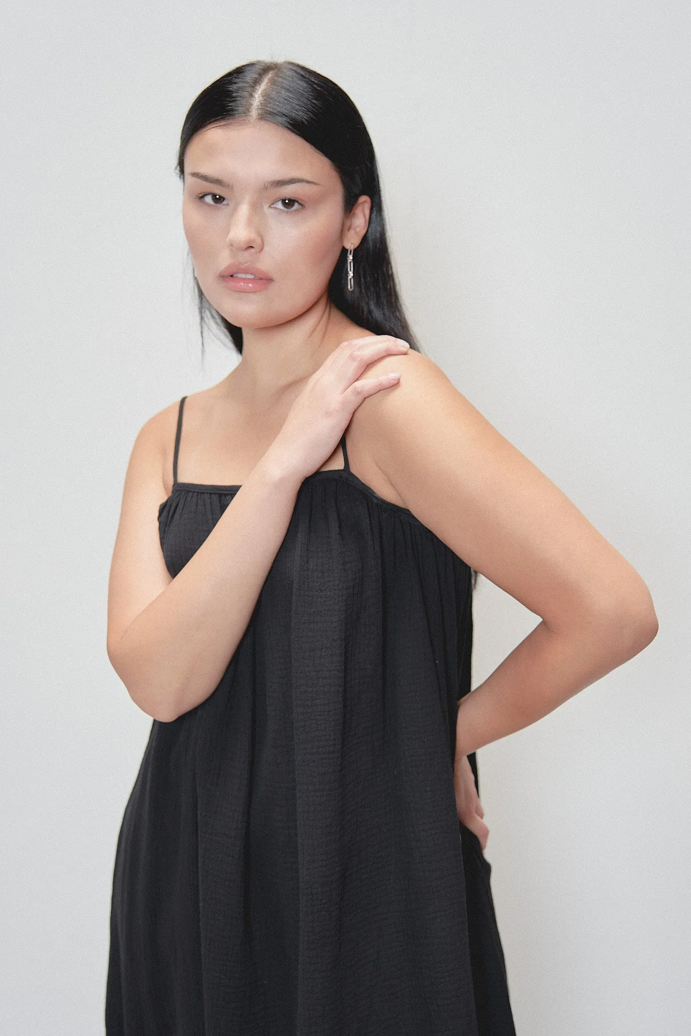 Black Gauze Tent Dress