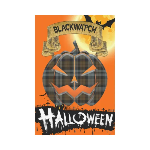 BlackWatch Weathered Tartan Jack O' Lantern Garden Flag / Halloween Home Decor NN4