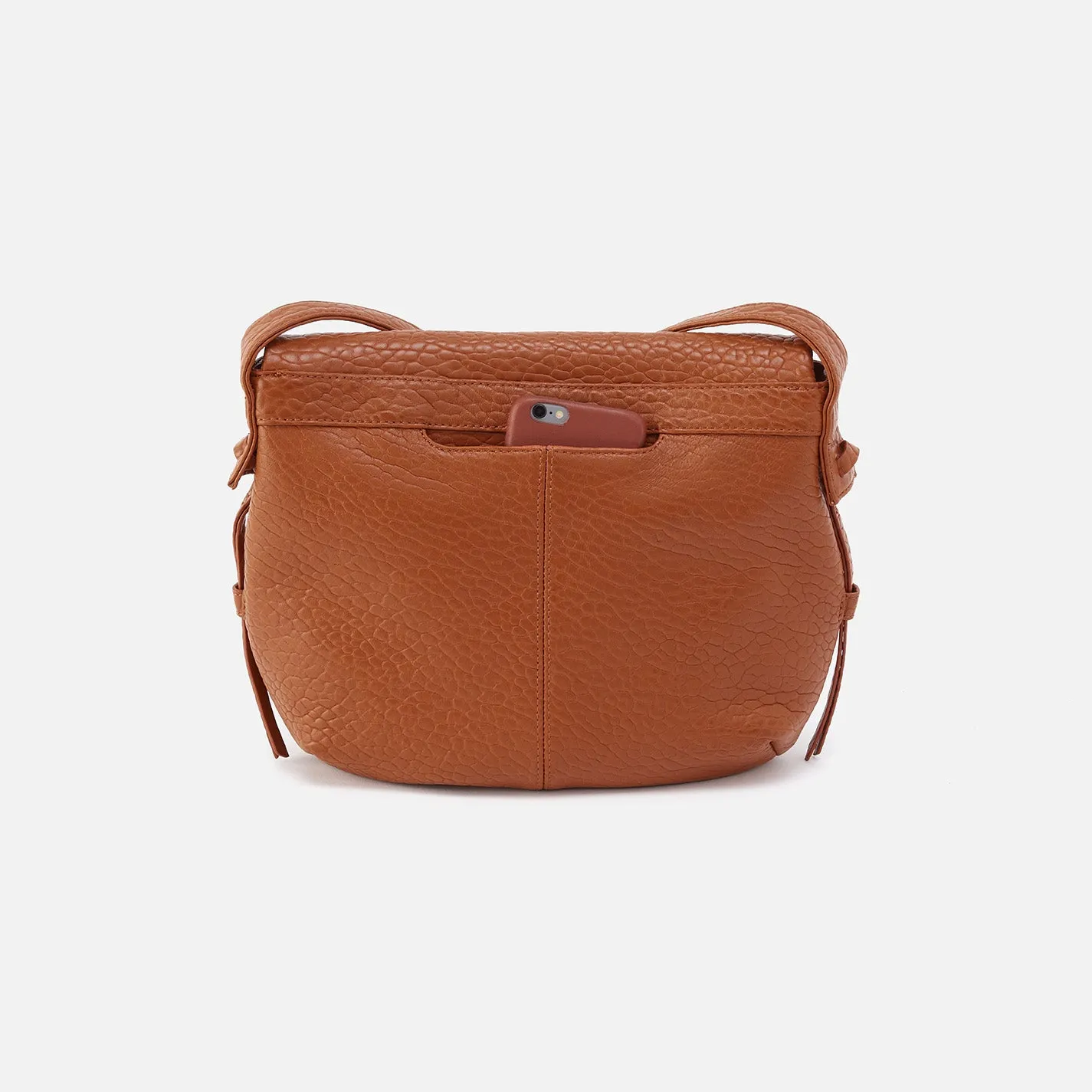 Bonita Messenger Crossbody in Bubble Pebbled Leather - Brown