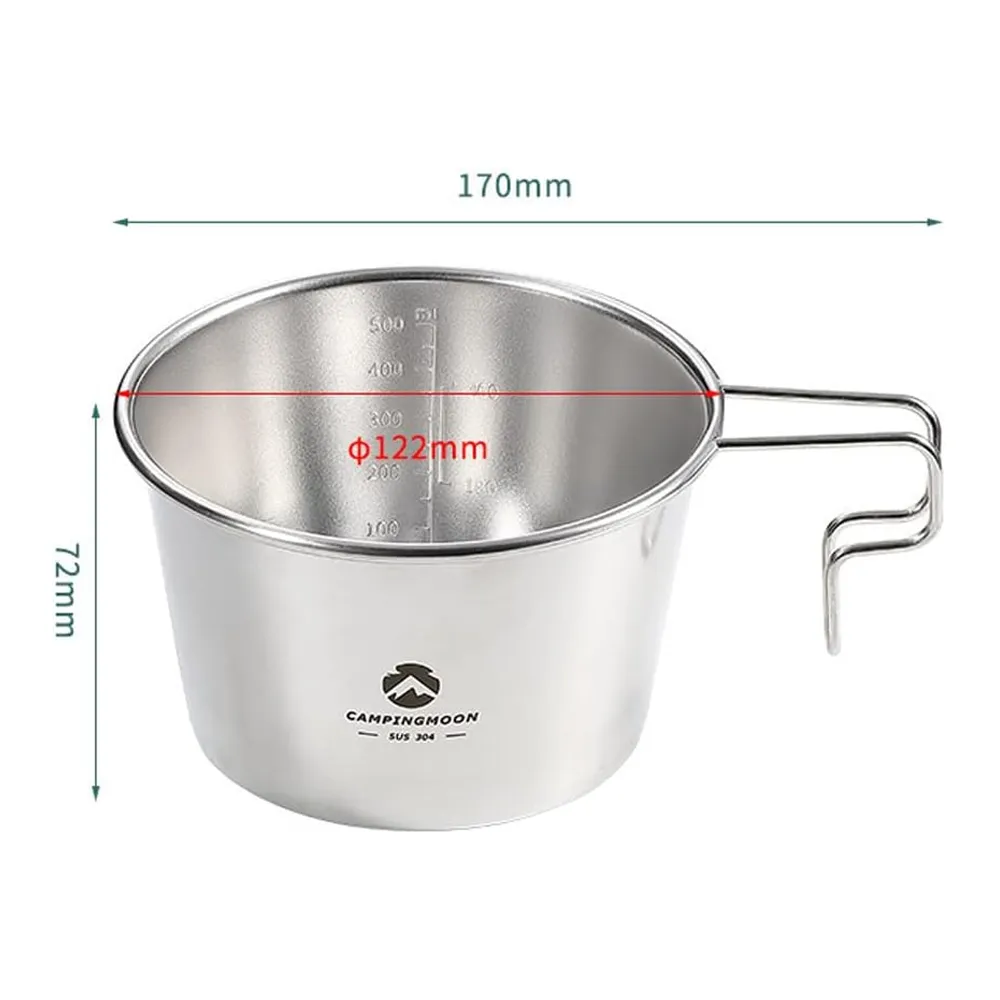 Campingmoon Stainless Steel Sierra Cup Deep Large 600ml