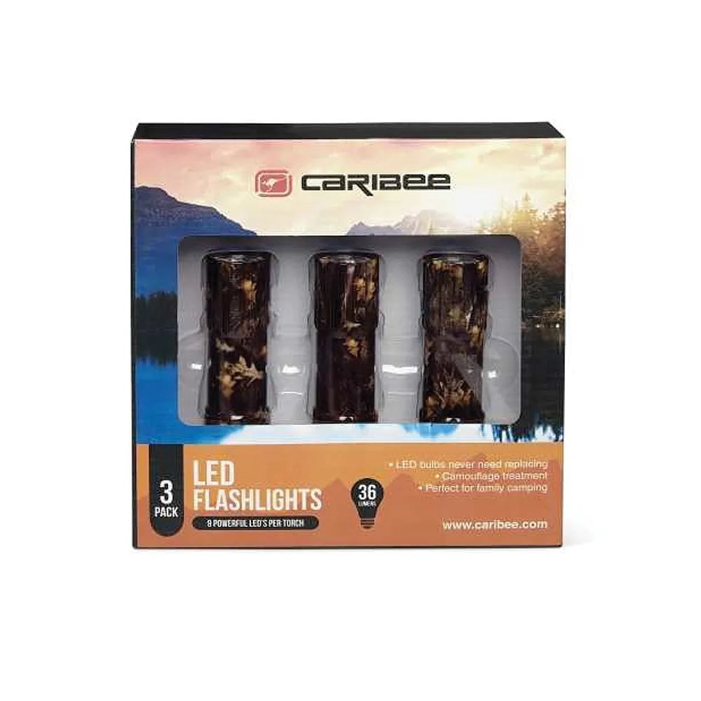 Caribee LED Flashlight 3 PACK