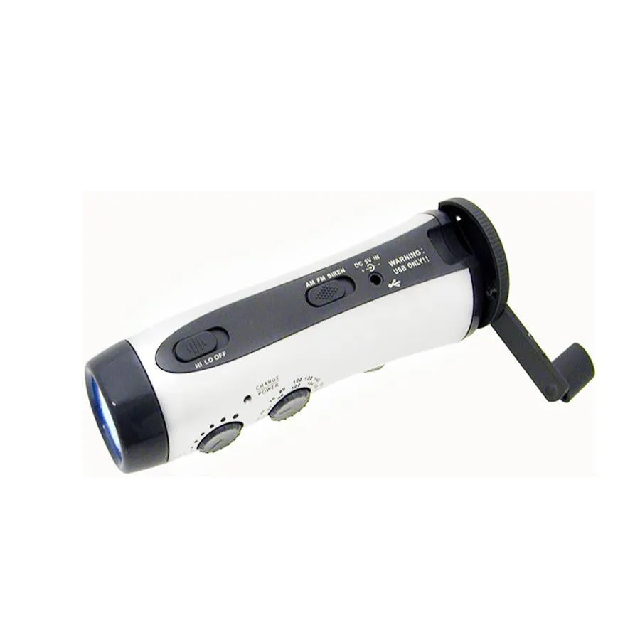 Emergency Hand Crank Dynamo 5-LED Flashlight / Radio / Charger / Siren