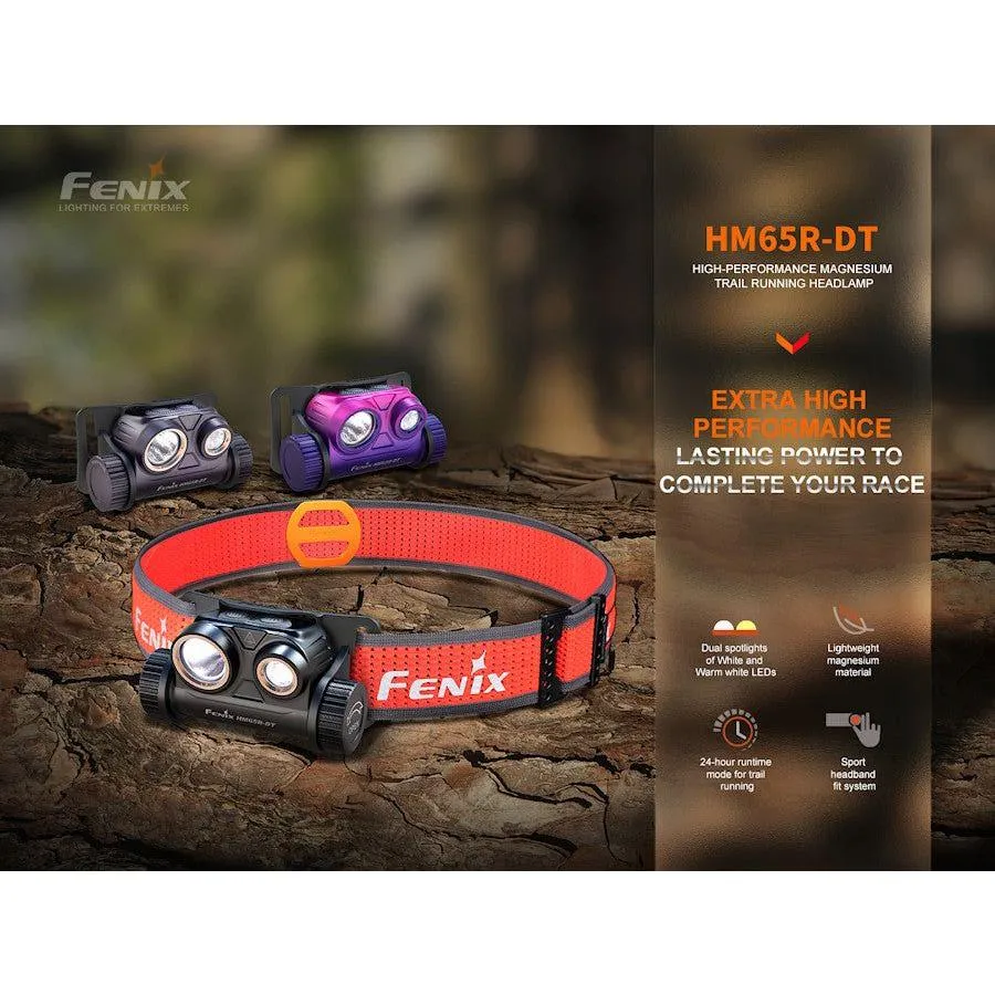 Fenix HM65R-DT 1500 Lumens Trail Running Rechargeable Headtorch - Black