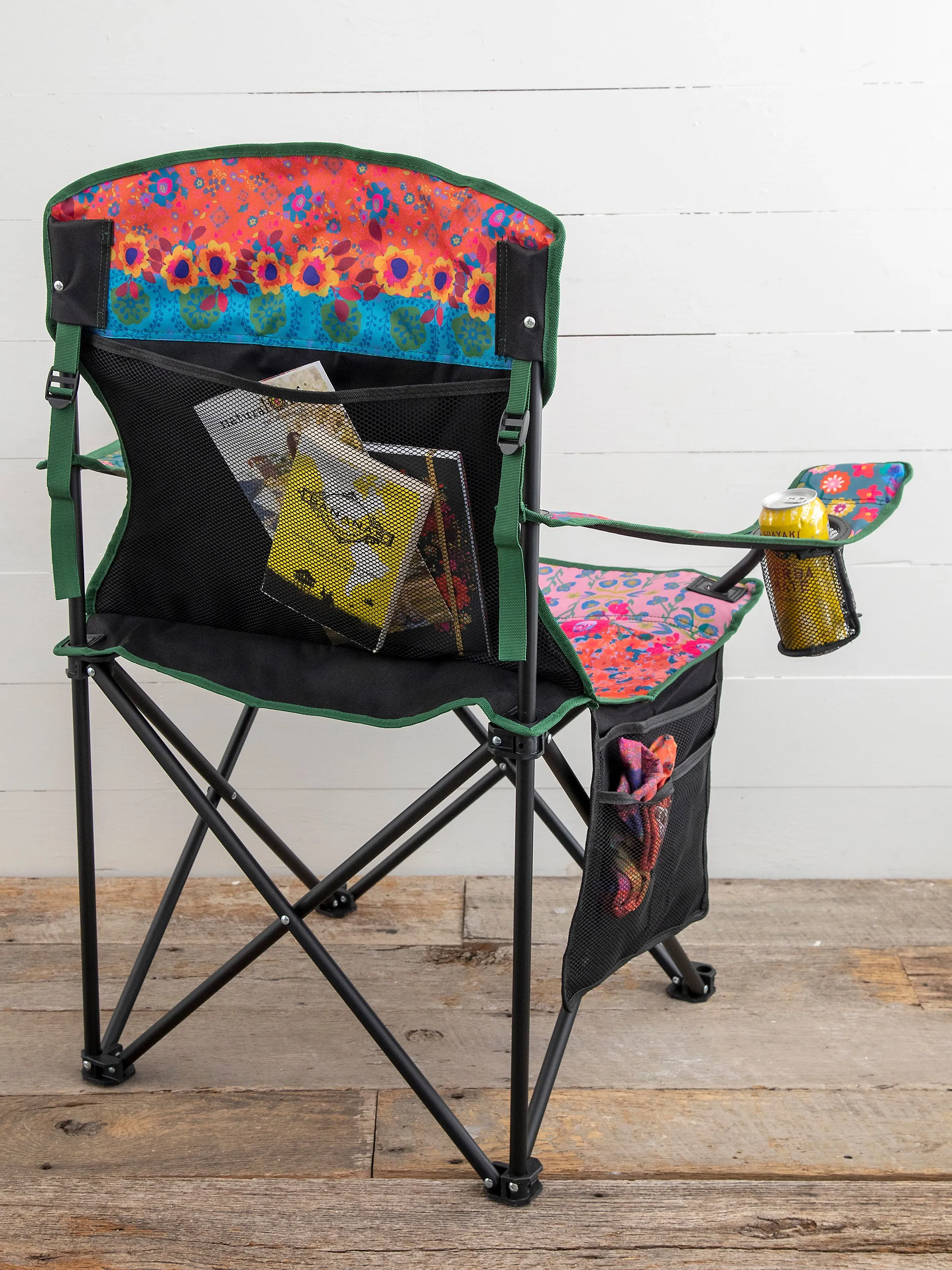 Folding Camp Chair - Folk Floral Border