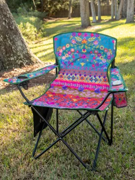 Folding Camp Chair - Folk Floral Border