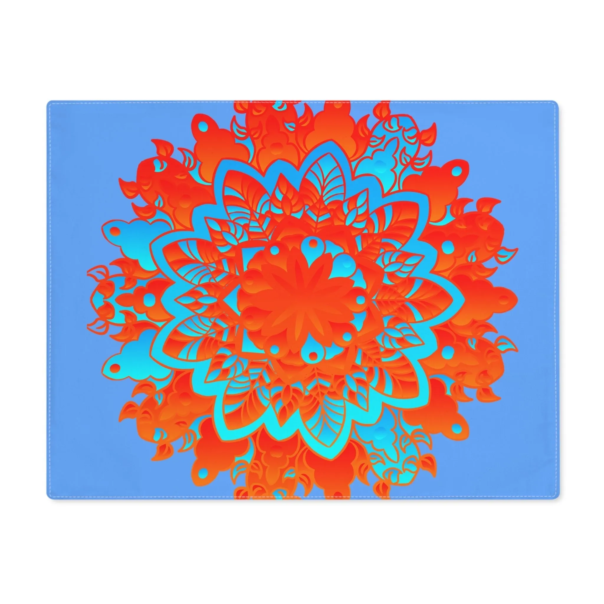 Handmade Mandala Placemat - Blue-Orange, 1pc