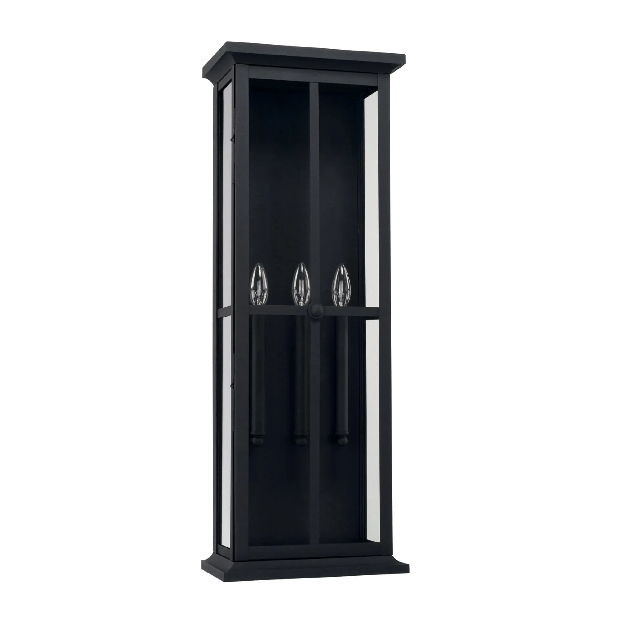 Mansell Coastal Outdoor Wall Lantern - 32" - Black