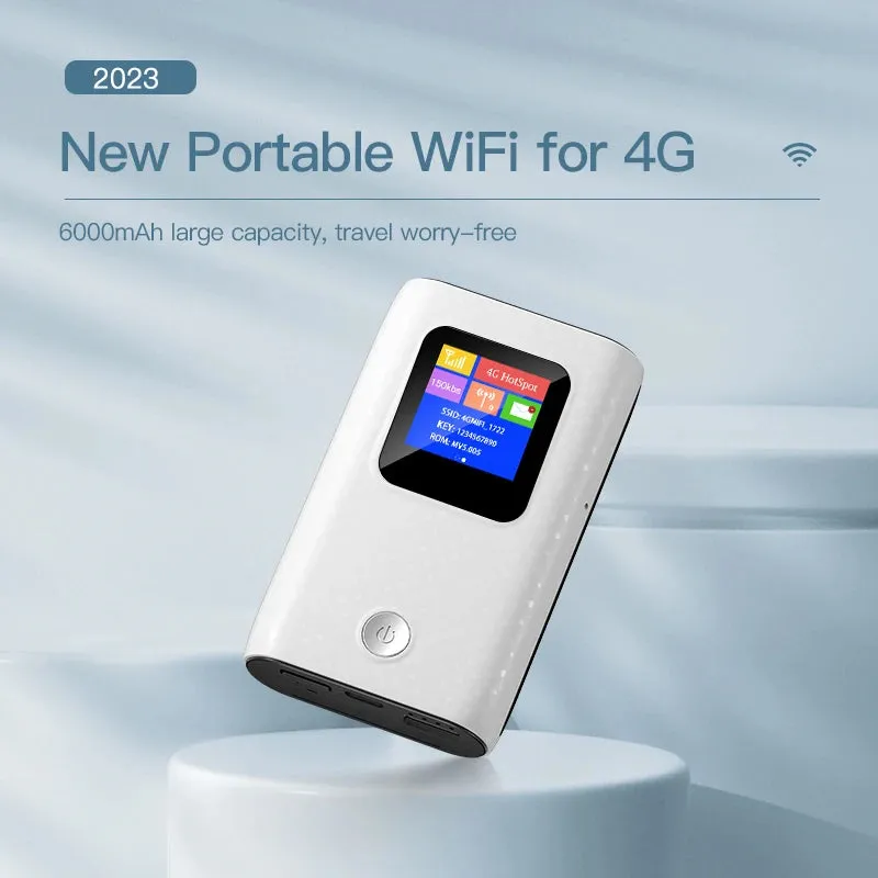 Mobile Wifi Router 6000mAh Portable 3G 4G Lte Router 150Mbps Wireless Outdoor Pocket Wifi Hotspot With Sim Card Slot