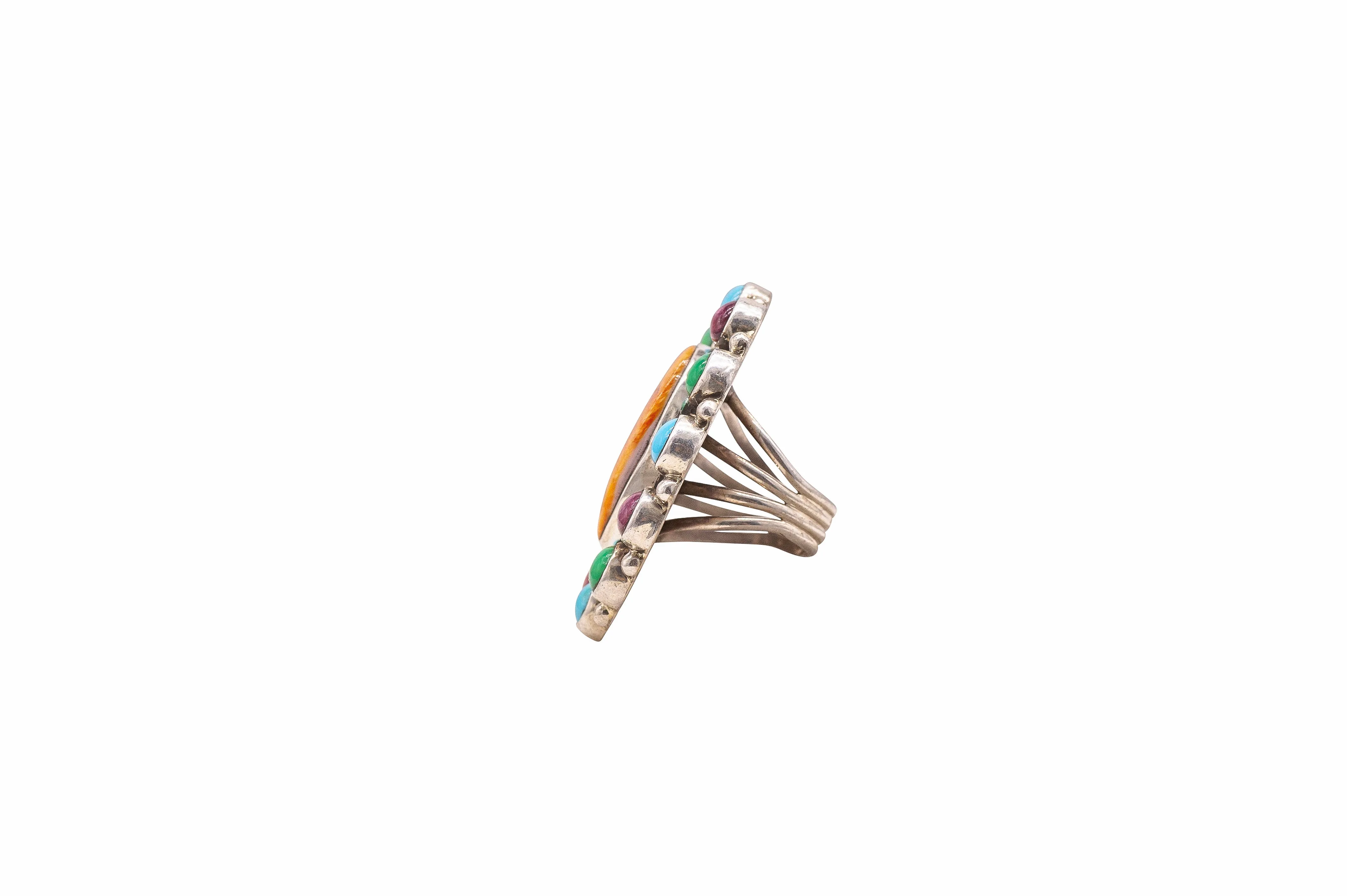 Multi-Stone Cluster Ring | Silver Ray