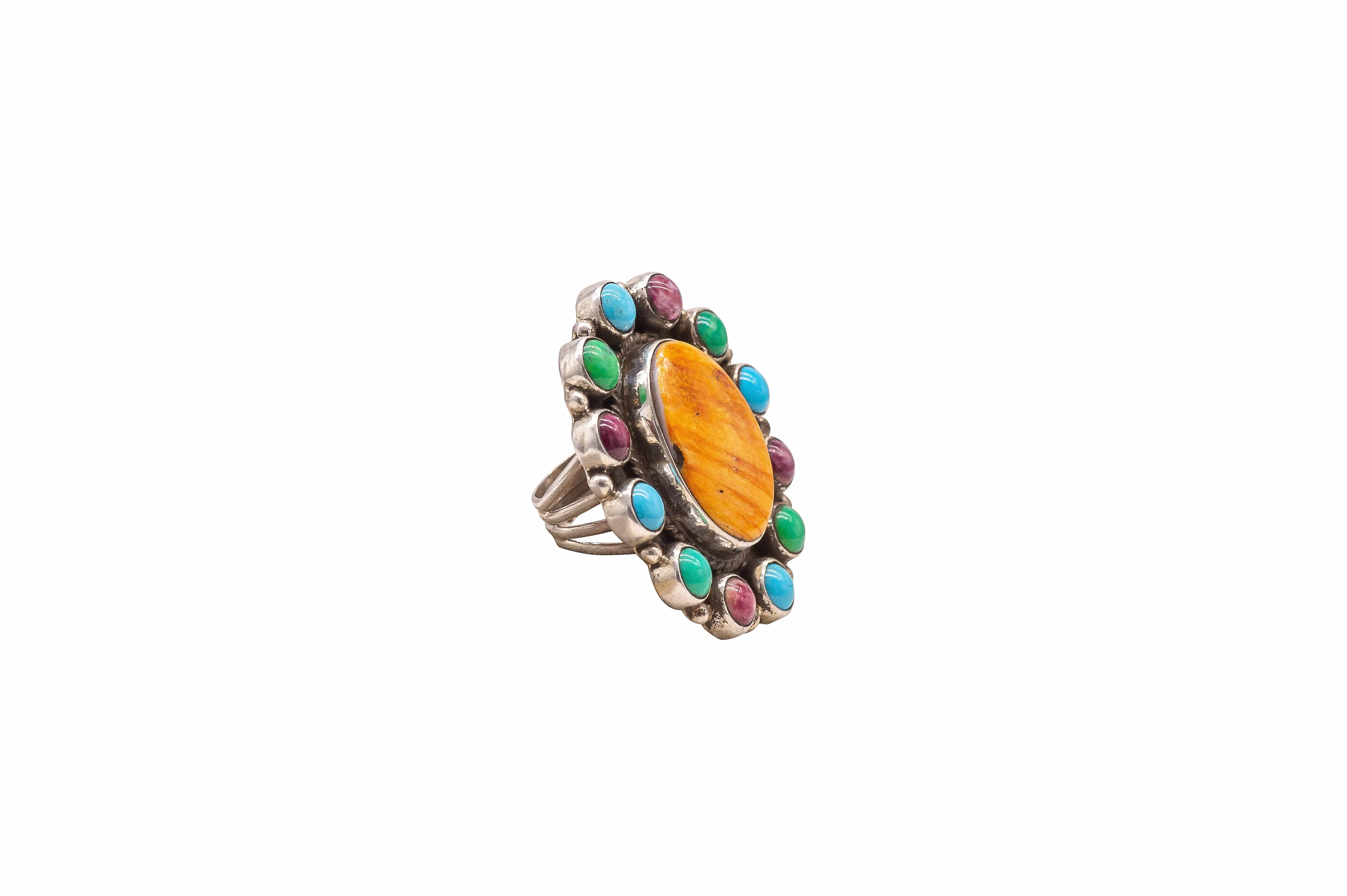 Multi-Stone Cluster Ring | Silver Ray