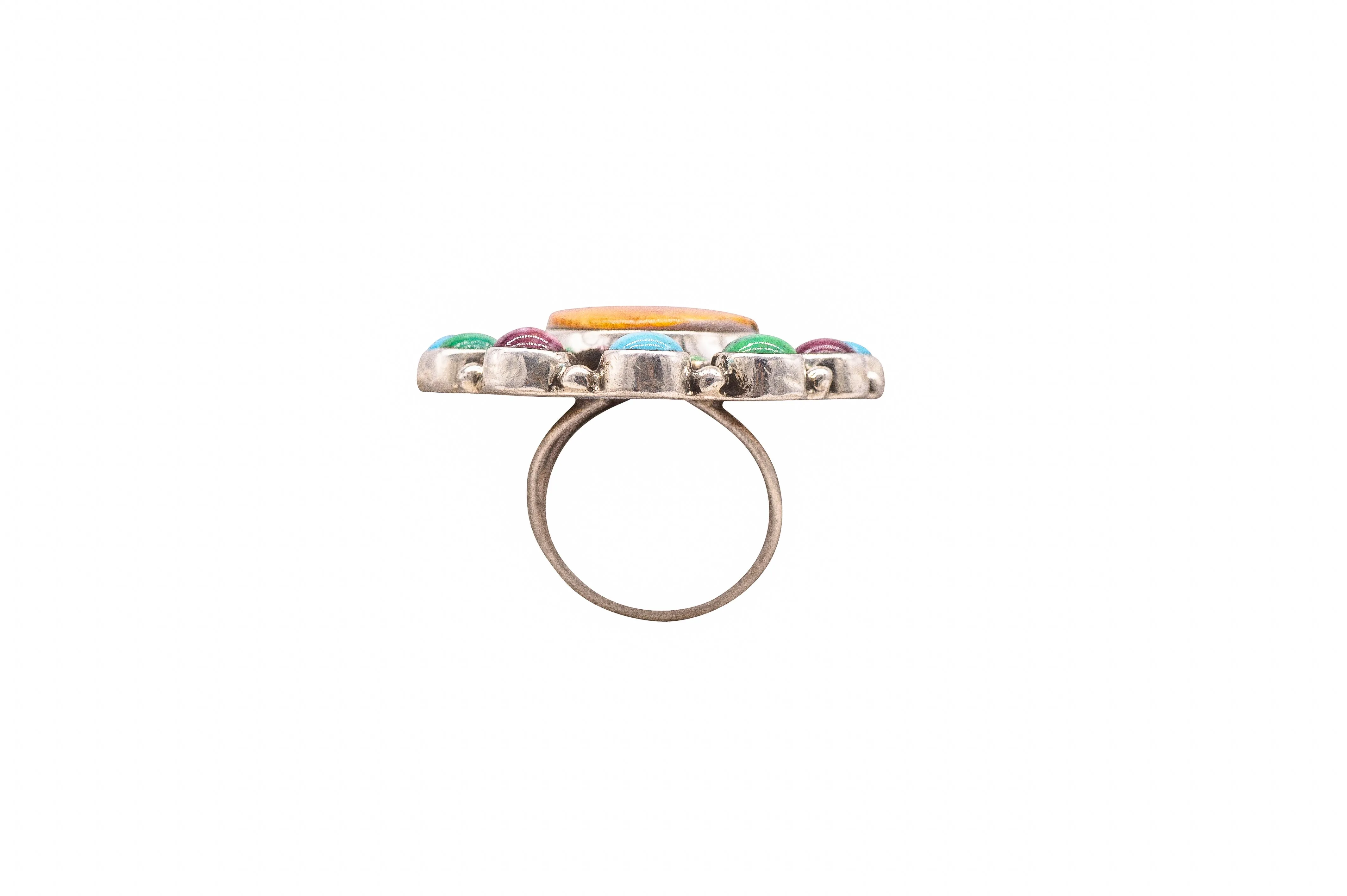 Multi-Stone Cluster Ring | Silver Ray