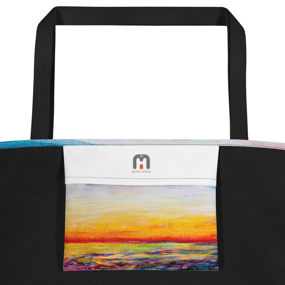 Parksville Deluxe Beach Bag 'All Creation Sings' artwork by Michelle Manke