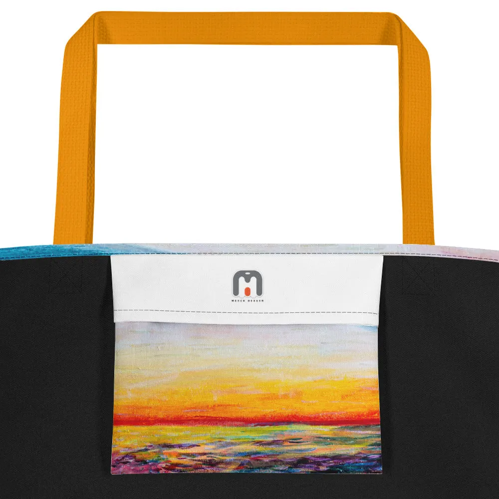 Parksville Deluxe Beach Bag 'All Creation Sings' artwork by Michelle Manke