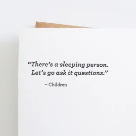 "Sleeping Person" Card