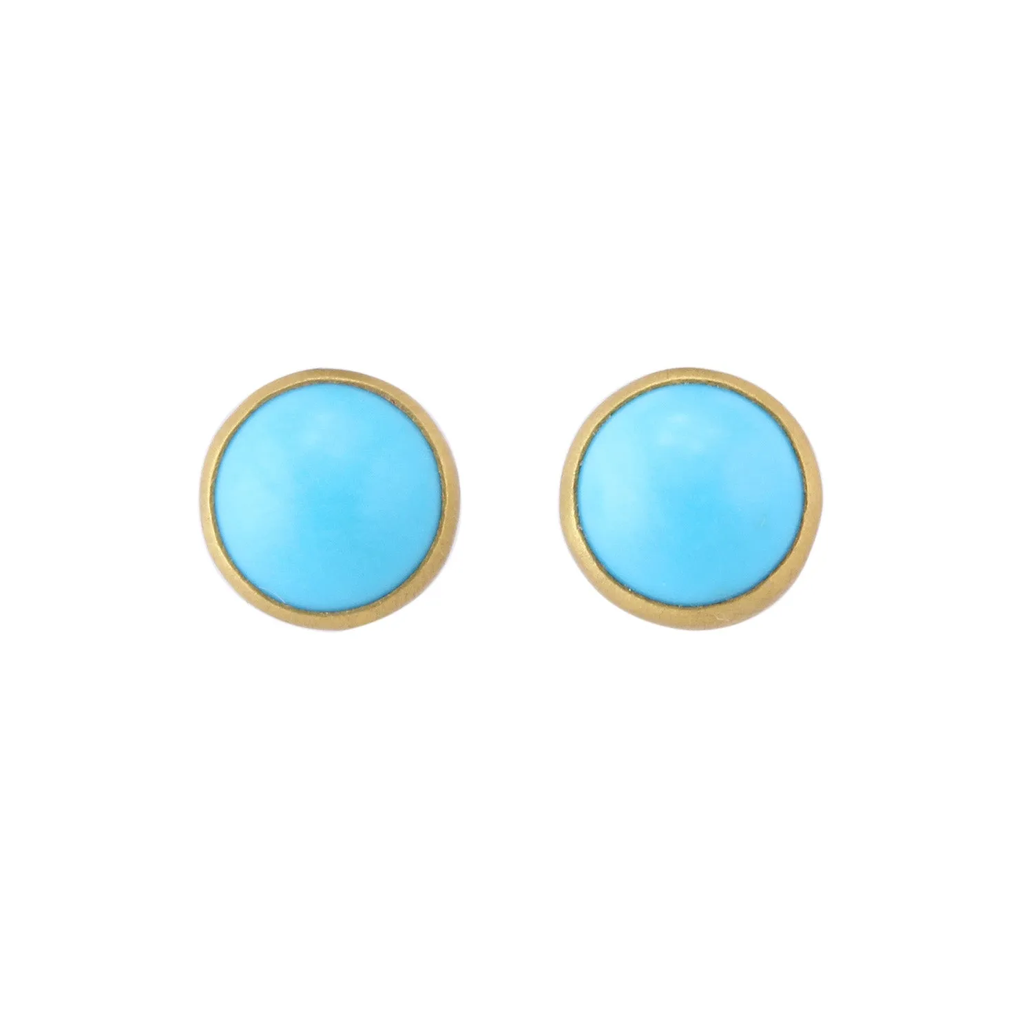 Round Sleeping Beauty Turquoise Studs