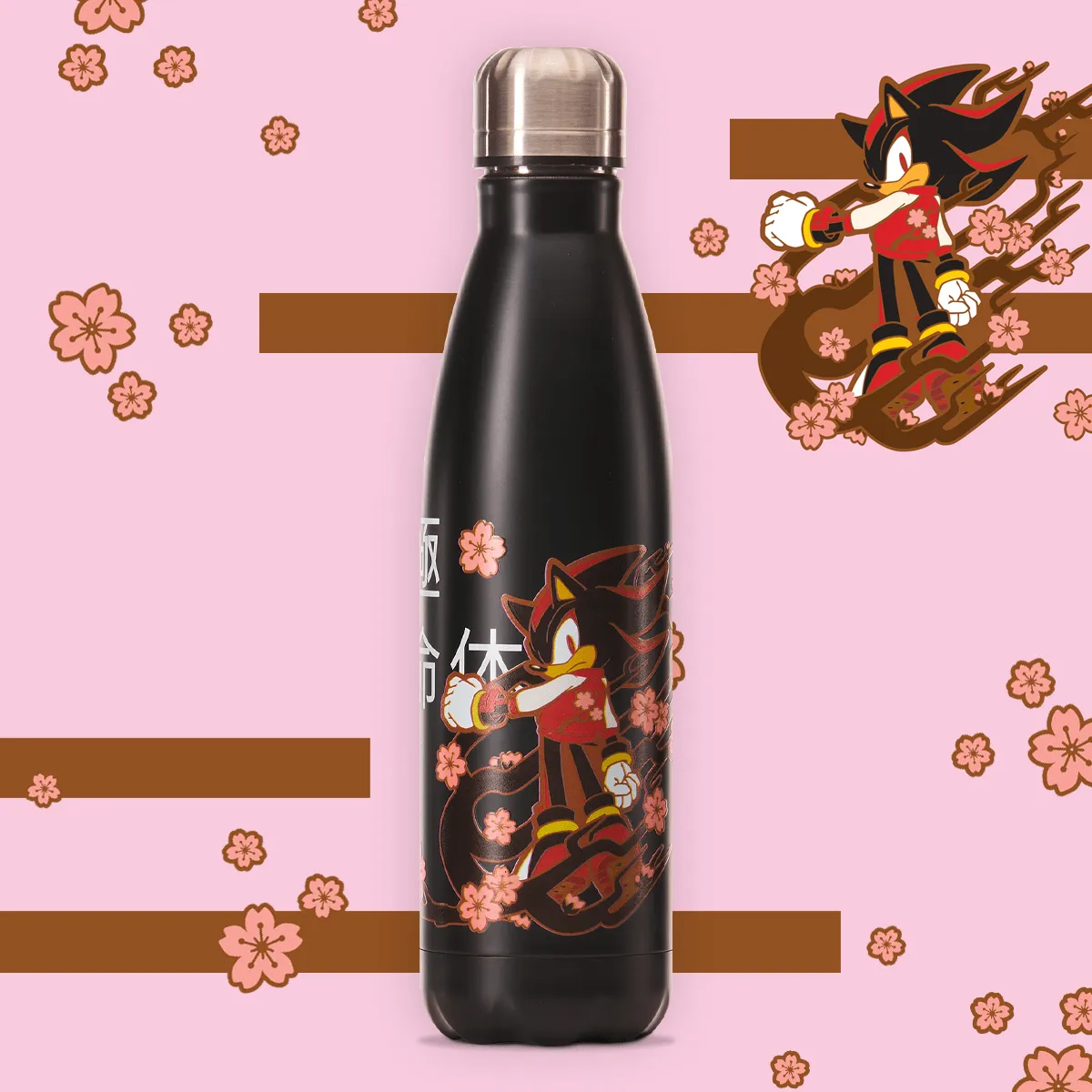 SEGA Sakura Range - Shadow the Hedgehog Black Bowling Pin Style Water Bottle