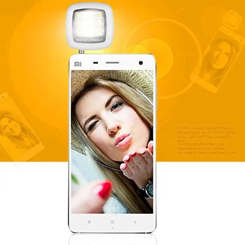 White 3.5mm 16 LED Selfie Flash Fill-in Light Cellphone Camera Spotlight Portable iphone smartphone