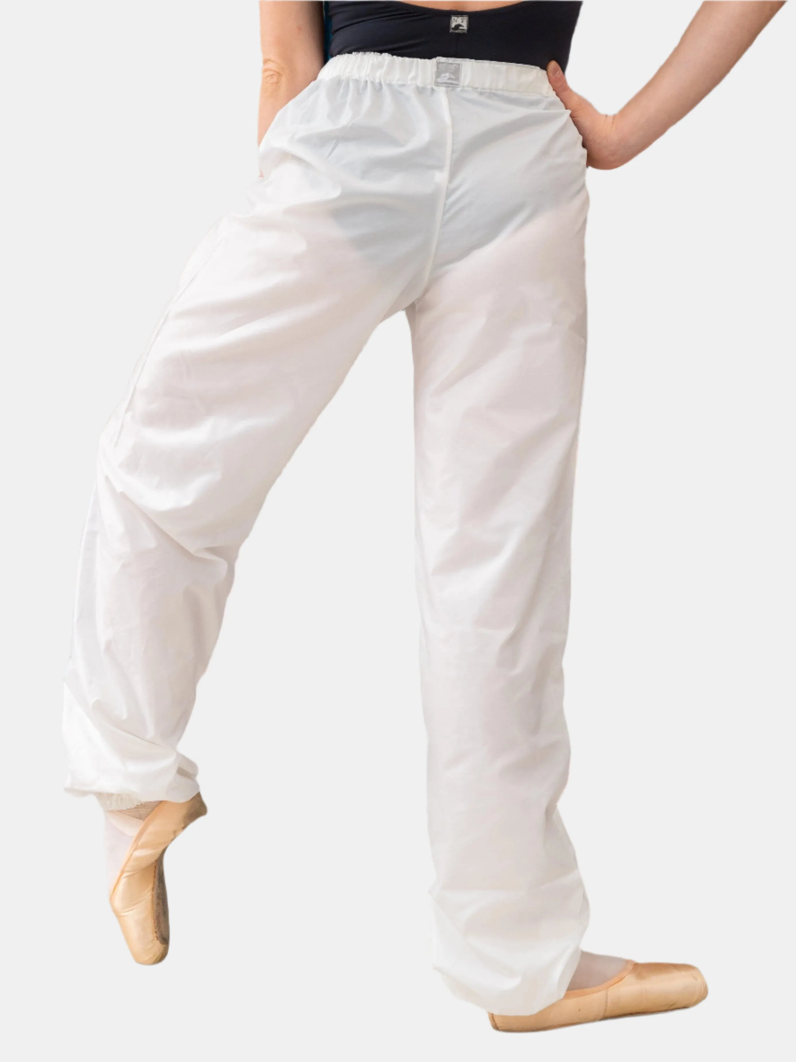 White Warm-Up Dance Trash Bag Pants MP5003