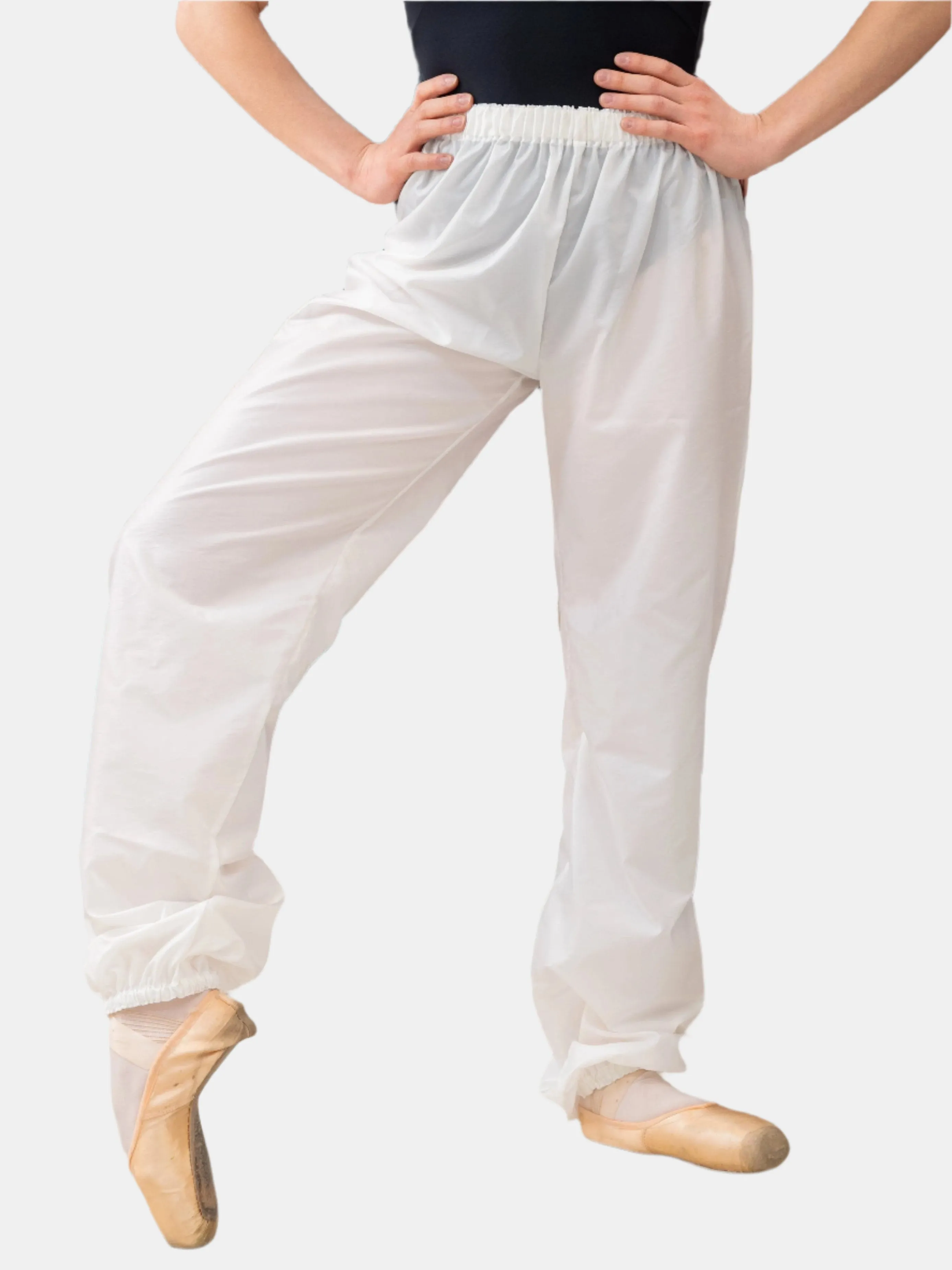 White Warm-Up Dance Trash Bag Pants MP5003